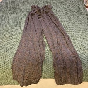 Plaid baggy trousers